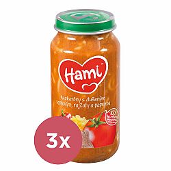 3x HAMI Makaróny s dušeným vepřovým, rajčaty a paprikou (250 g) - masozeleninový příkrm